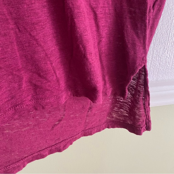 POLO Ralph Lauren High-Low Style Wine/Maroon V Neck Tee - Picture 4 of 5